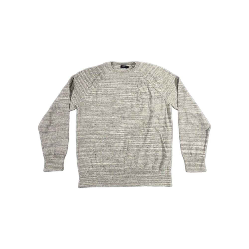 J.Crew Sweater Mens Sz M Gray Cotton Linen Knit Crewneck Pullover Lightweight